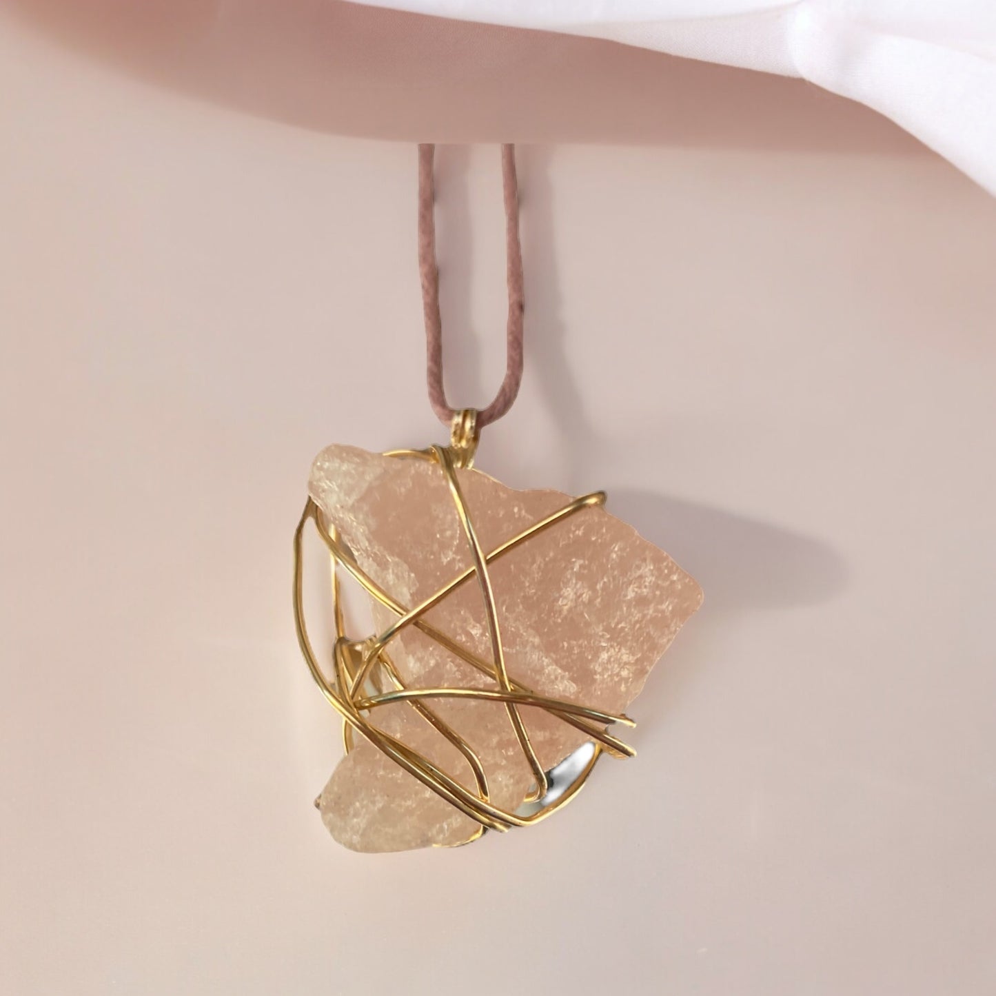 Raw Rose Quartz Necklace