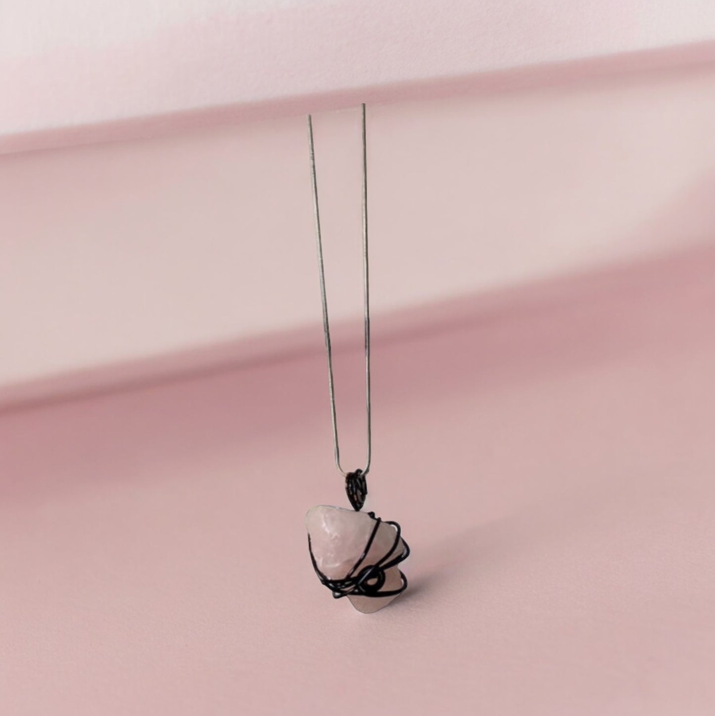 Raw Rose Quartz Necklace